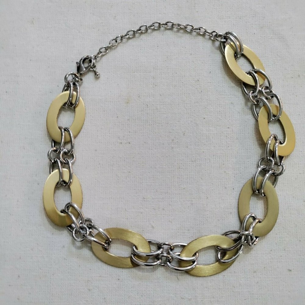 2/$20 Premier Designs Chunky Mixed Metal Oval Chain Necklace